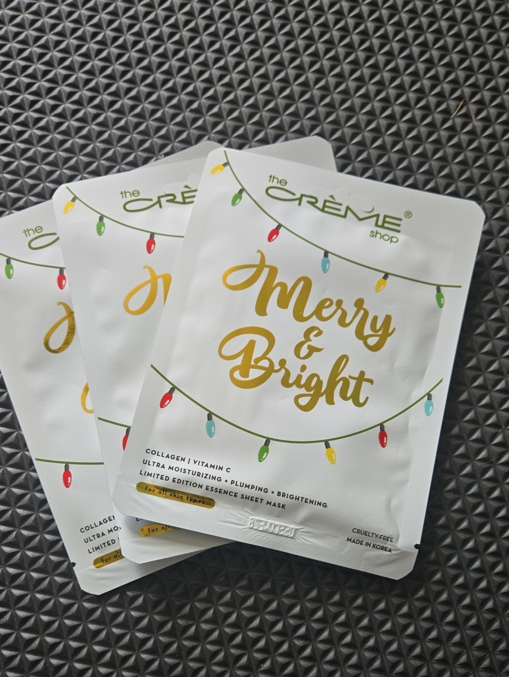 The Creme Shop Merry & Bright Gold Sheet Mask - 3 Packs
